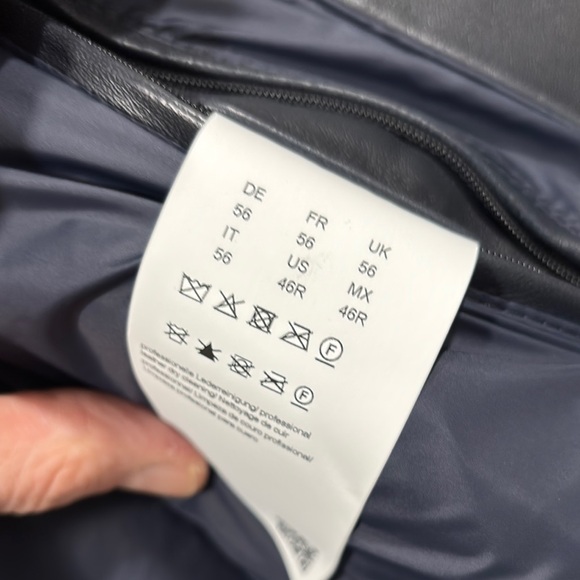 Boss Blue Bomber Jacket with Ribbed Cuffs - Picture 6 of 9